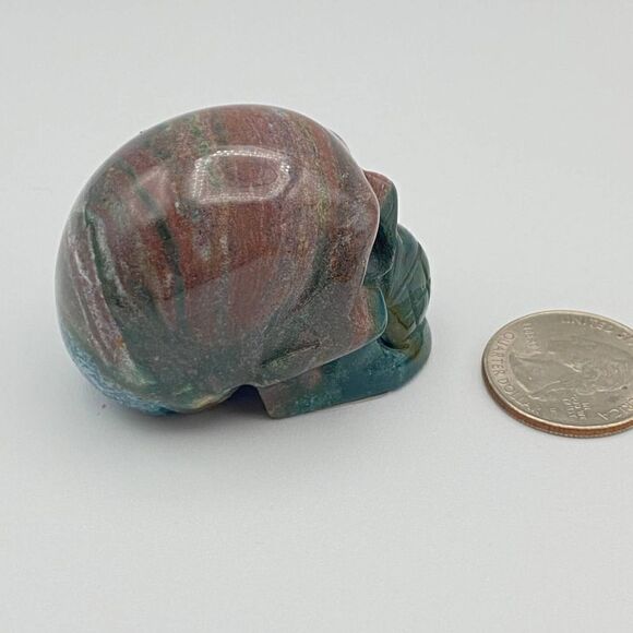 Ocean Jasper Gemstone Crystal Skull Head Statue - Picture 2 of 8